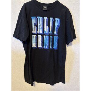 California Spellout Graphic Black T-shirt Mens Large Tee CA Surf Beach Vacation